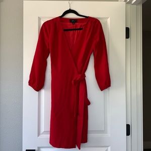 JCrew Red Midi Wrap dress
